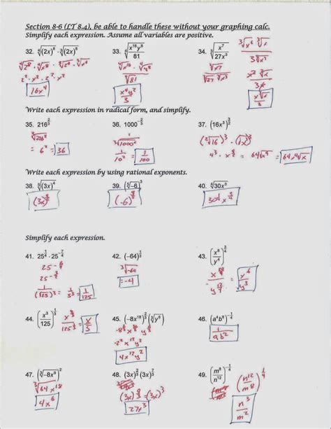 Students have to simplify each expression following these two rules 1) If the exponent of the variable is even, divide the. . Algebra 2 unit 6 review pdf